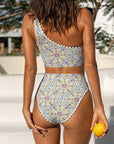 Elke | trendy bikini med én skulder og print