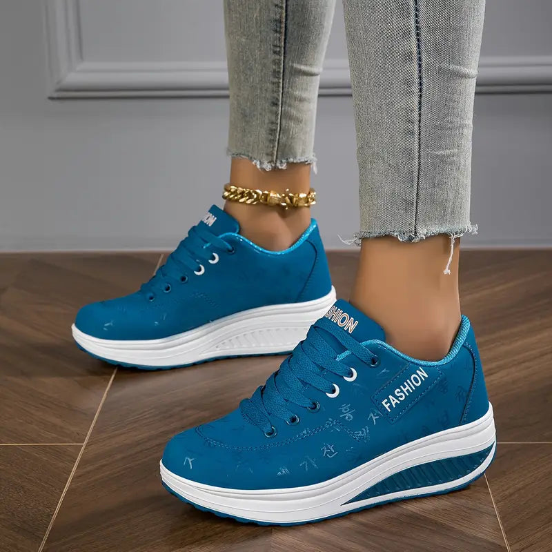 Brelina - Sneakers til kvinder med plateausål og snørebånd i syntetisk læder til daglig komfort