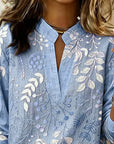 Pelyxa - Damebluse med blomsterprint i bomuld, elegant regular fit til sommeren