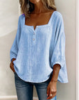 Glyressa - Elegant damebluse med firkantet hals