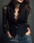 Bruxelle - Elegant blondebluse til damer med transparente ærmer