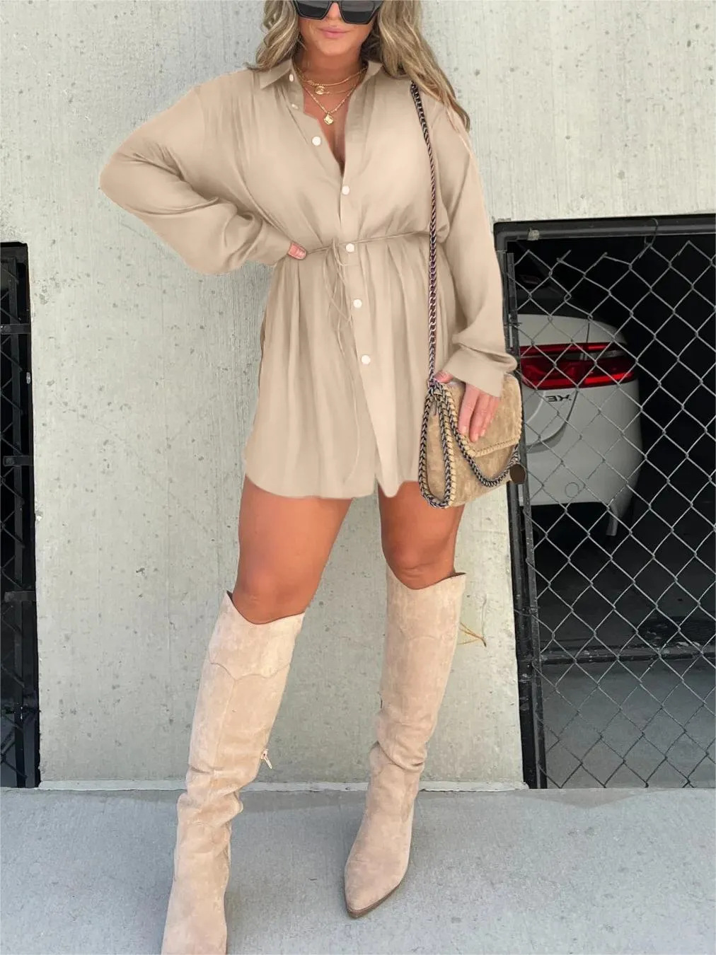 Demi - Kort jumpsuit i satin