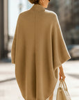 Queliralyne - Oversized strikket cardigan i sandbeige