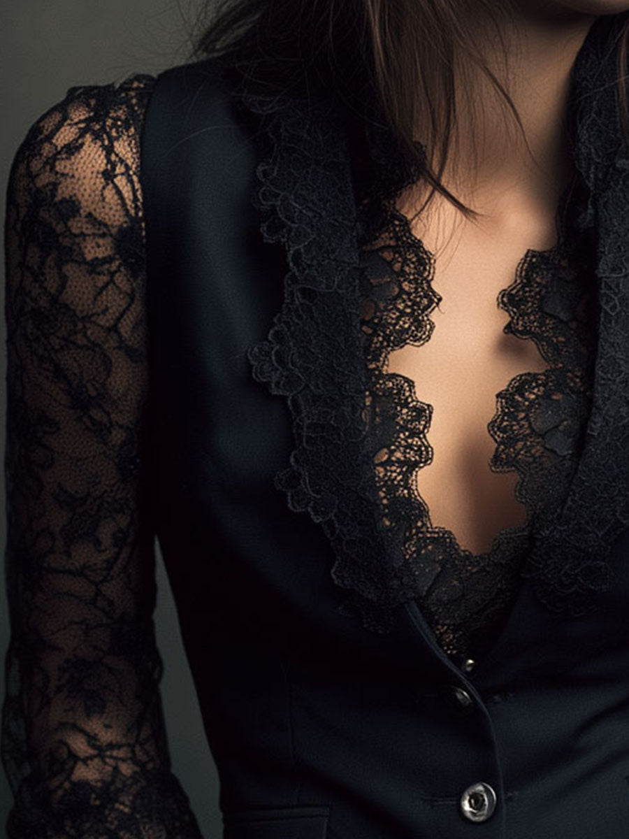Bruxelle - Elegant blondebluse til damer med transparente ærmer