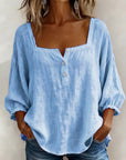 Glyressa - Elegant damebluse med firkantet hals