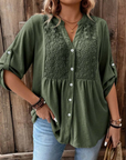 Hylora - Elegant bluse med V-hals og knapper