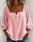 Glyressa - Elegant damebluse med firkantet hals