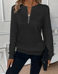 Sanne - Sweater med lynlås
