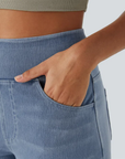 Ruvessa - Jeans til kvinder med høj talje og vide ben, meget strækbare, moderne snit