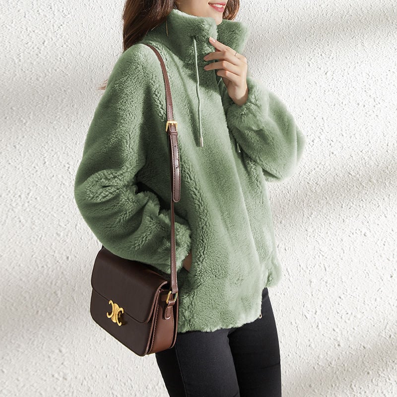 Lune - Fluffy teddyjakke til damer
