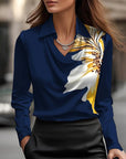 Laureline - Skinnende bluse med plisseret krave - Chic & tidløs