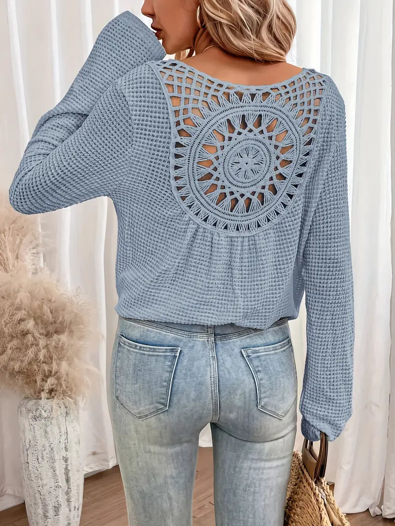 Belen - Elegant bluse i Ibiza-stil med V-udskæring
