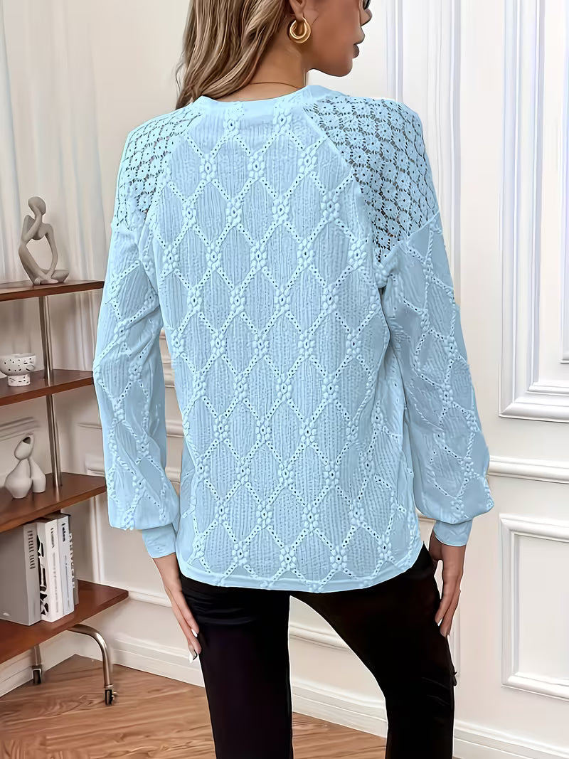 Gisellae - Bluse med mønster og lange ærmer