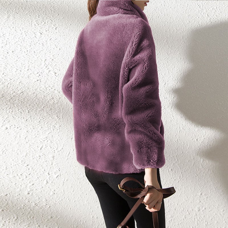 Lune - Fluffy teddyjakke til damer