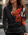 Laureline - Skinnende bluse med plisseret krave - Chic & tidløs