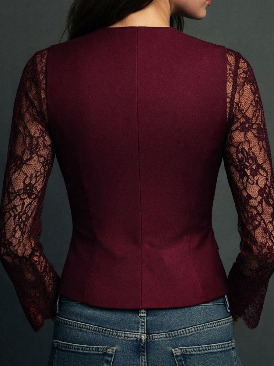 Bruxelle - Elegant blondebluse til damer med transparente ærmer