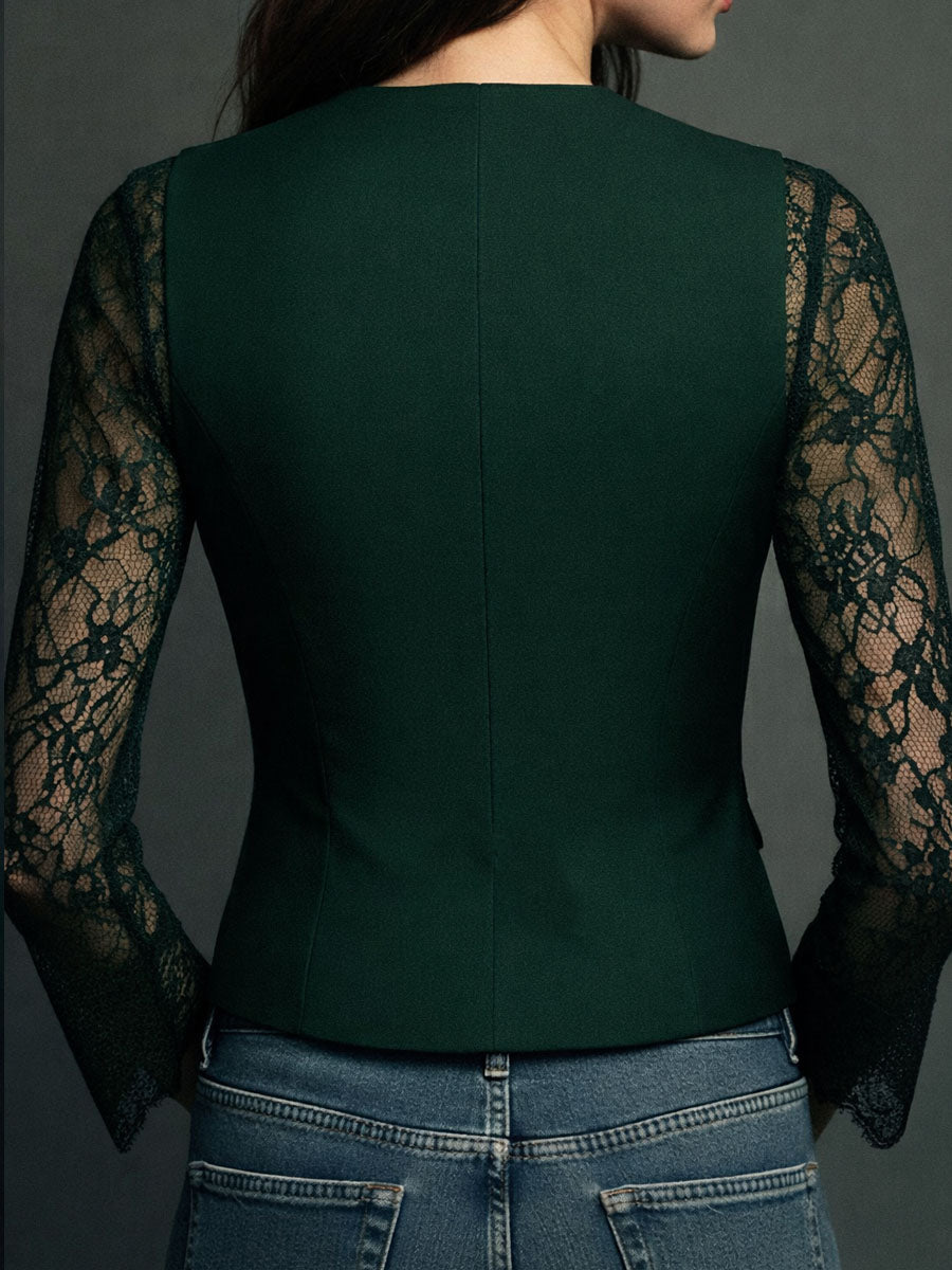 Bruxelle - Elegant blondebluse til damer med transparente ærmer