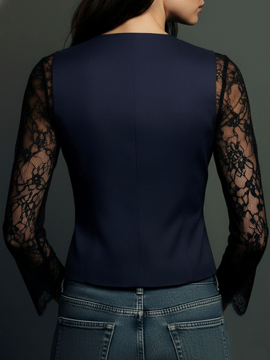 Bruxelle - Elegant blondebluse til damer med transparente ærmer