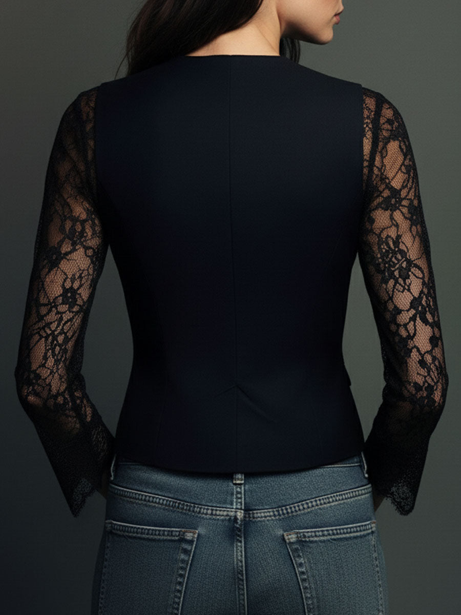 Bruxelle - Elegant blondebluse til damer med transparente ærmer
