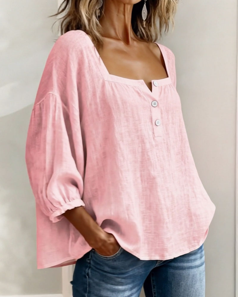 Glyressa - Elegant damebluse med firkantet hals
