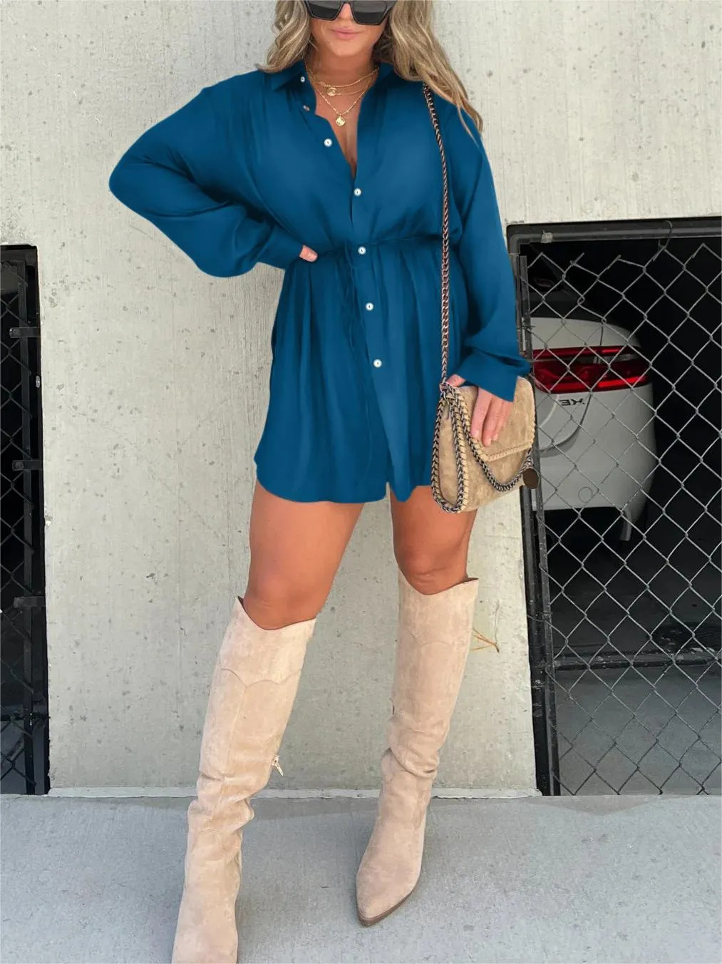 Demi - Kort jumpsuit i satin