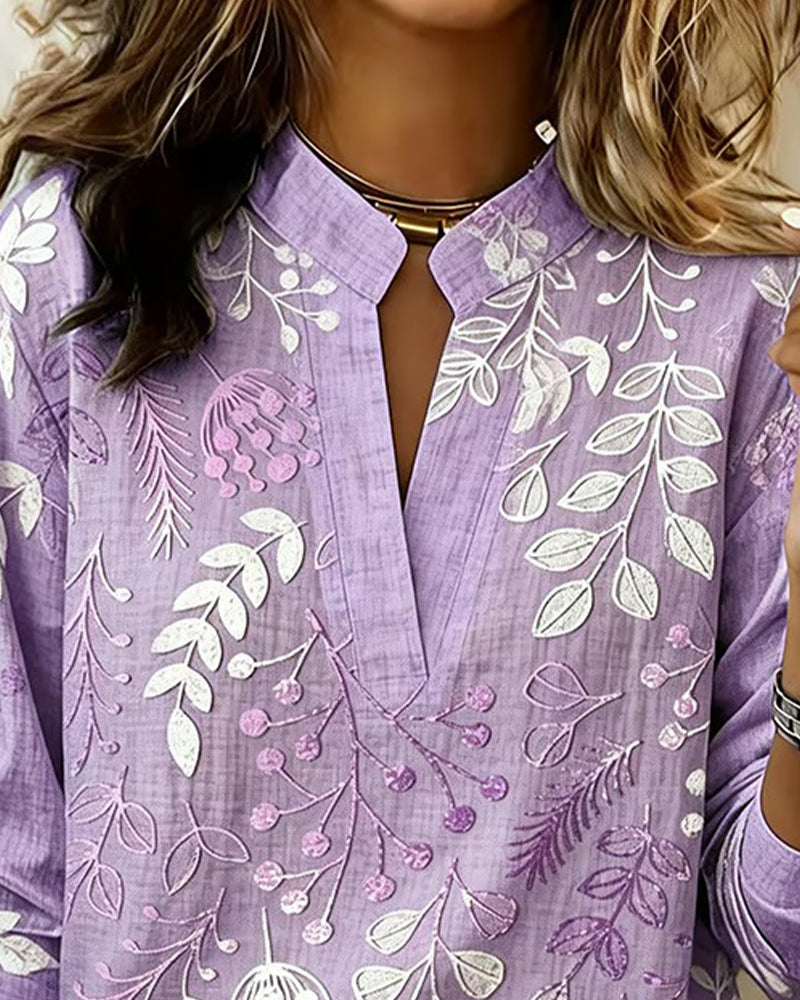 Pelyxa - Damebluse med blomsterprint i bomuld, elegant regular fit til sommeren