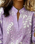 Pelyxa - Damebluse med blomsterprint i bomuld, elegant regular fit til sommeren