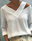 Melyra - Elegant top med asymmetrisk V-hals
