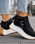 Jasmyra - Plateausneakers til damer i blå denim i moderne chunky stil