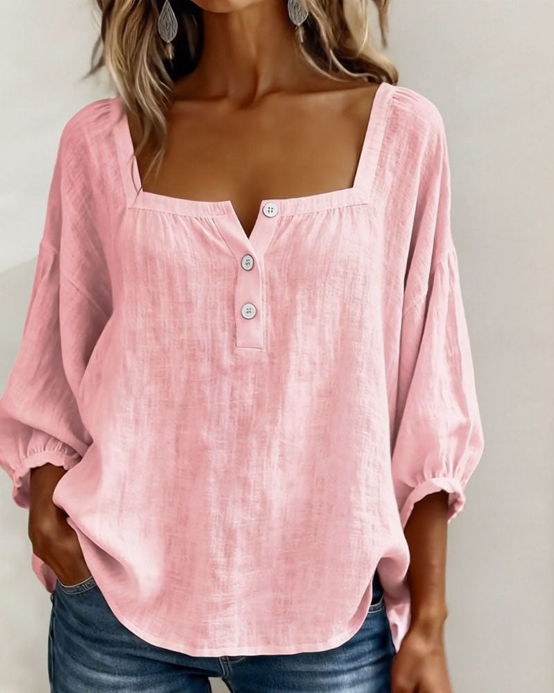 Glyressa - Elegant damebluse med firkantet hals