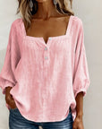Glyressa - Elegant damebluse med firkantet hals
