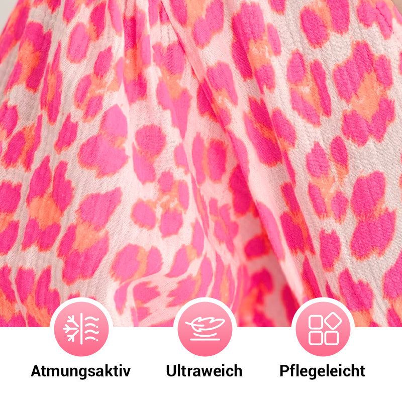 Cenovia - Feminin kjole med print og elegant V-hals