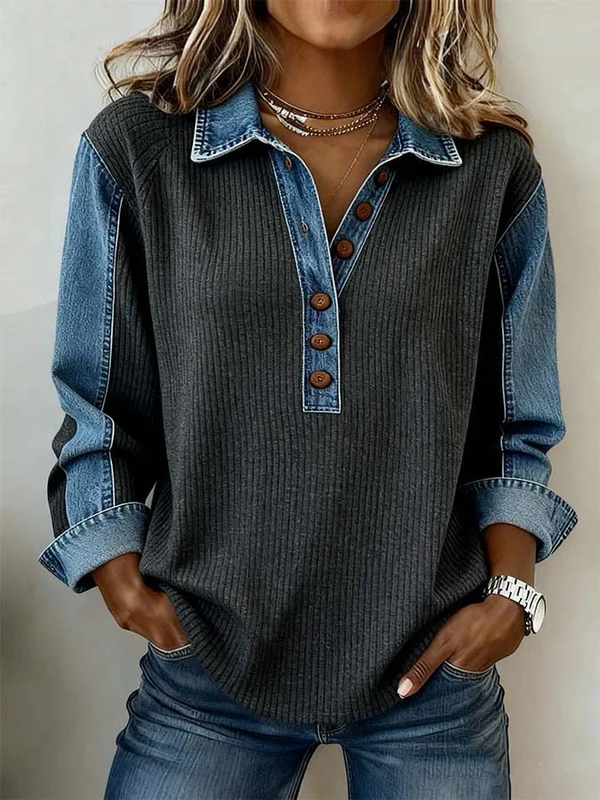 Marisolenne - Afslappet sweatshirt med kontrastsyninger