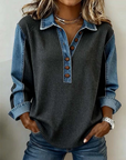 Marisolenne - Afslappet sweatshirt med kontrastsyninger