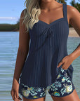 Laluna® stribet tankini med matchende strandshorts i todelt sæt – stilfuld på stranden