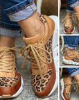 Eleonora - Casual leopardsneakers med tykke såler