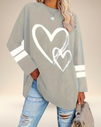 Faloria - Oversized sweatshirt til damer med hjerteprint