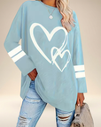 Faloria - Oversized sweatshirt til damer med hjerteprint