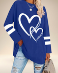 Faloria - Oversized sweatshirt til damer med hjerteprint