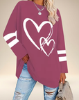 Faloria - Oversized sweatshirt til damer med hjerteprint