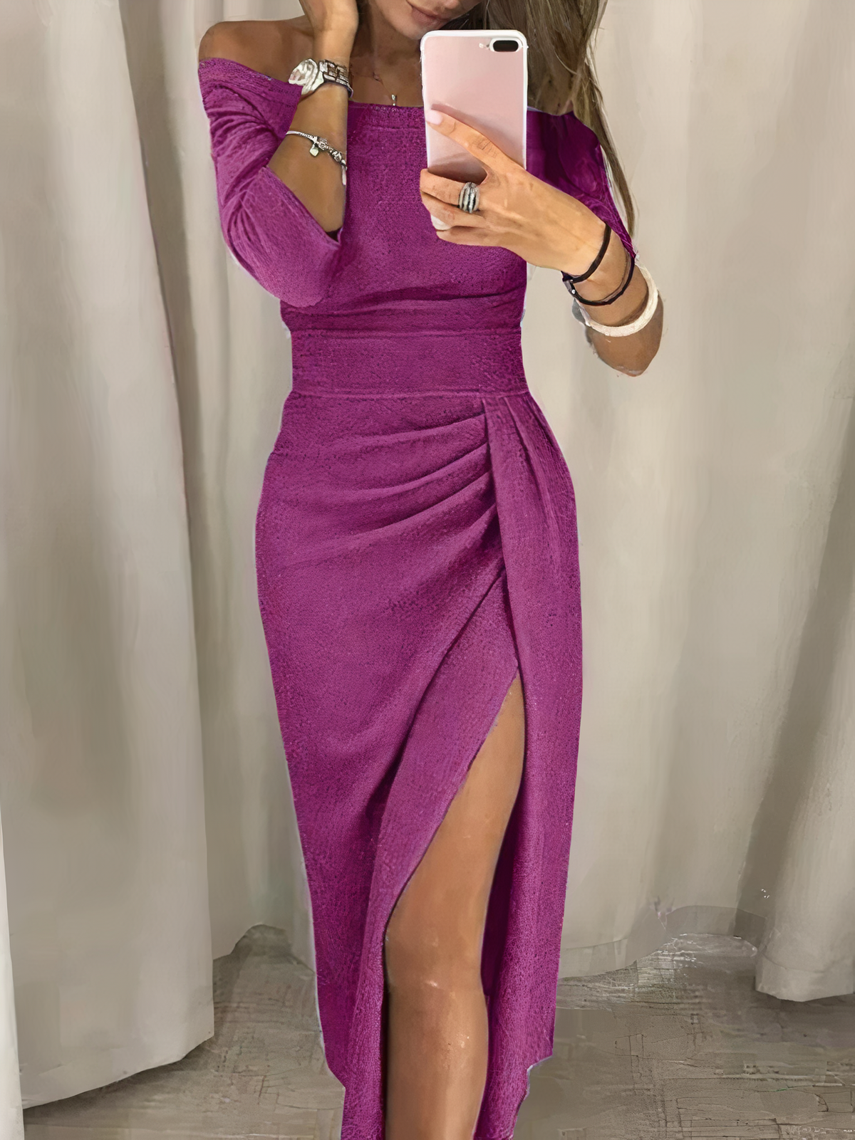 Jane - Off-shoulder glimmerkjole