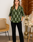 Florina - Casual bluse med elegant mønster og lange ærmer