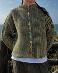 Brisalora - Strikket cardigan med flerfarvede knapper