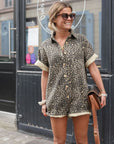 Tessia - Mini-playsuit med gepardprint