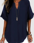 Sylmira - Elegant løs bluse med V-hals
