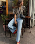 Bella - Top med leopardprint
