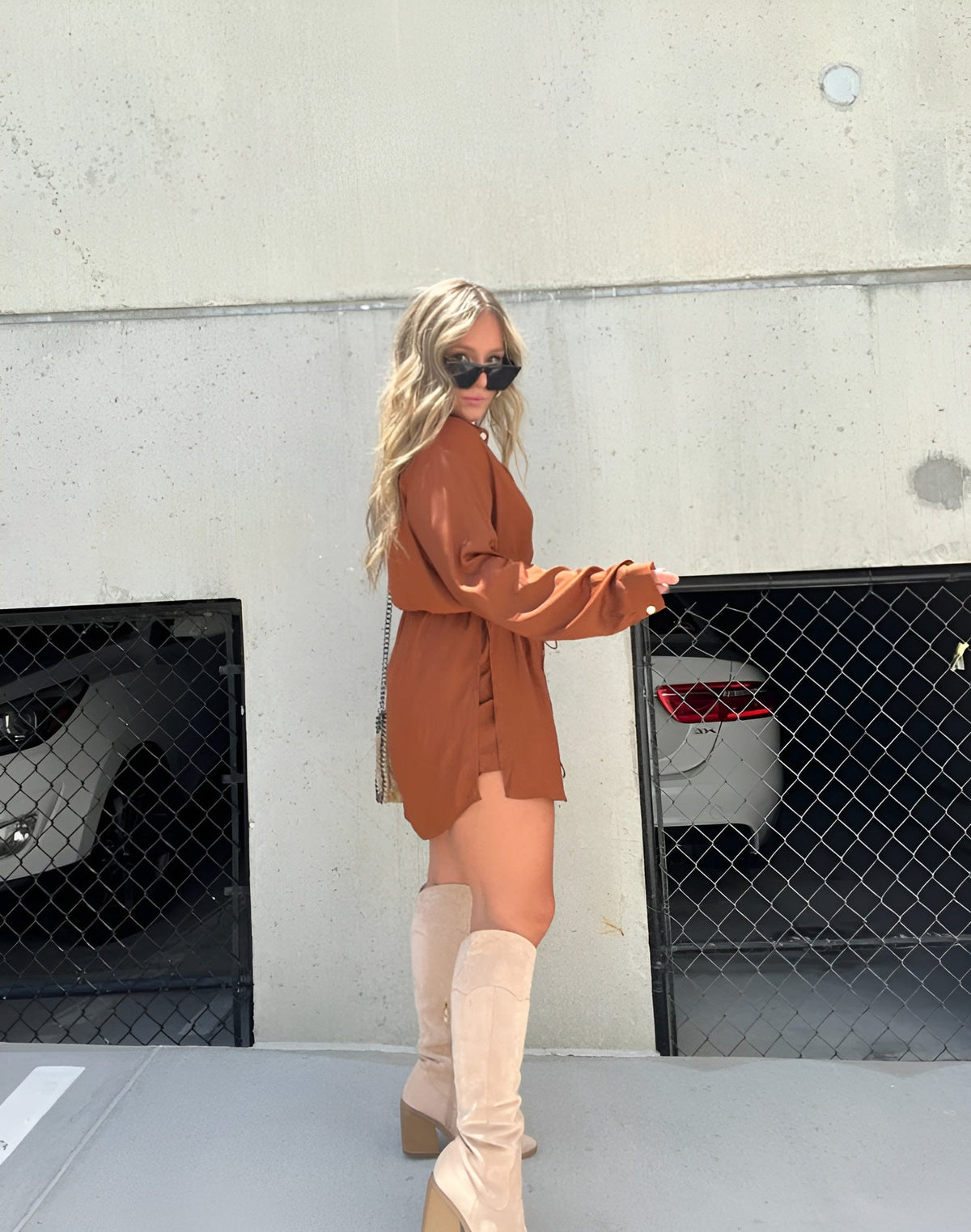 Demi - Kort jumpsuit i satin