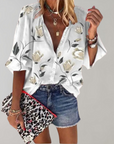 Yelena - Sommerbluse med blomsterprint til kvinder