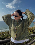 Brisalora - Strikket cardigan med flerfarvede knapper