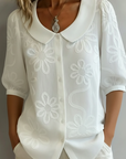 Ismeline - Bluse med broderede blomster